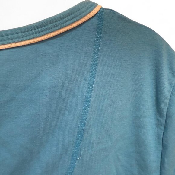 Danskin Blue and White Short Sleeve Athletic Shirt Mesh Panels XL - Picture 3 of 5